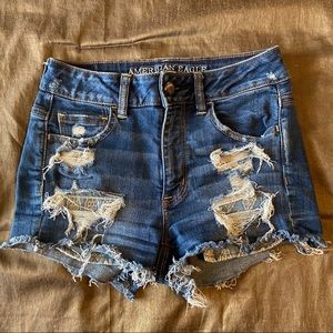 American Eagle Distressed Hi-Rise Shorts